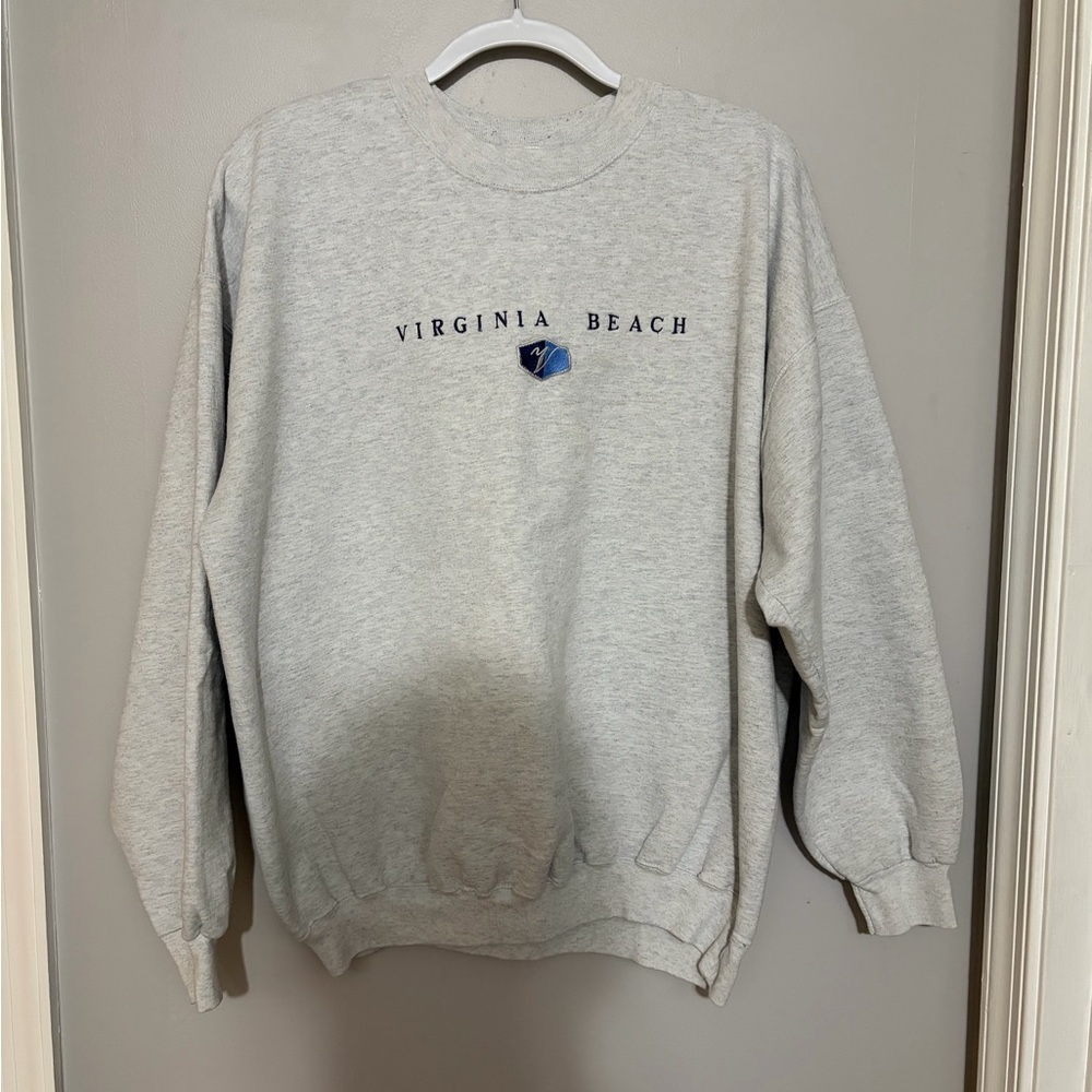 Vintage MiamiT’s Heather Gray Virginia Beach Crewneck Sweatshirt size large